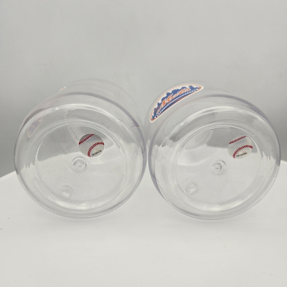 MLB Mets Clear Plastic Mason Jar - Set of 2 - Picture 4 of 6
